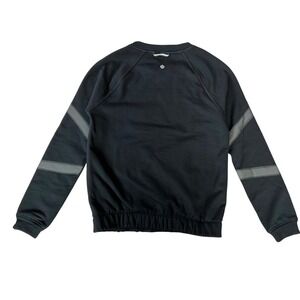 Lululemon‎ Sweatshirt Home Stretch Crew Black Silver Size 4 Style W3G21S Running